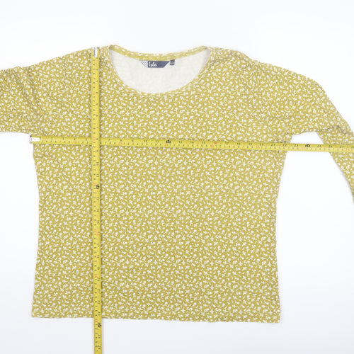 Isle Women’s Yellow Floral 3/4 Sleeve Cotton Jersey Top Size 18-20