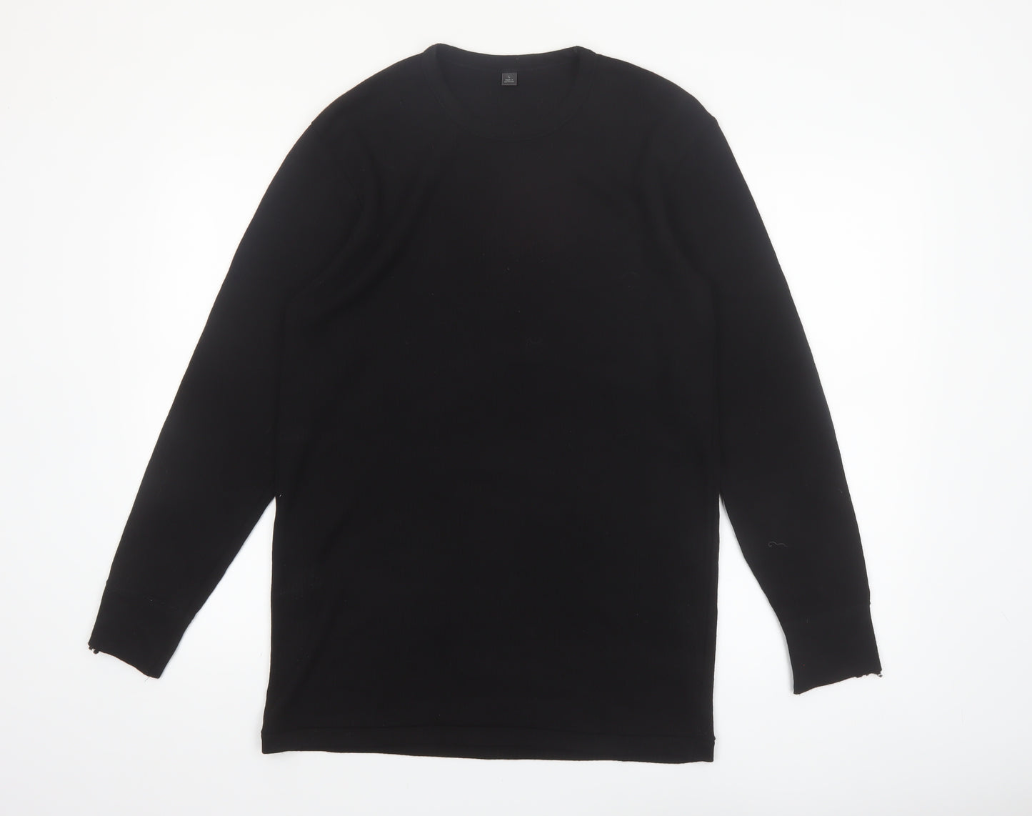Marks and Spencer Men's Black Wool Blend Long Sleeve Pullover Size L