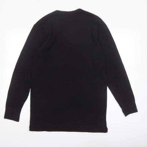Marks and Spencer Men's Black Wool Blend Long Sleeve Pullover Size L
