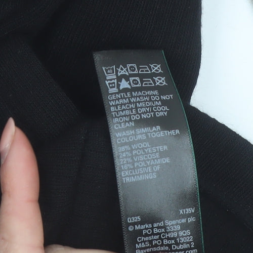 Marks and Spencer Men's Black Wool Blend Long Sleeve Pullover Size L