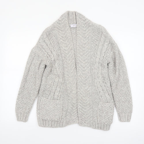 Marks and Spencer Women’s Grey Chunky Knit Open Front Cardigan Size 8