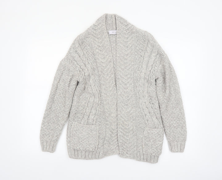 Marks and Spencer Women’s Grey Chunky Knit Open Front Cardigan Size 8