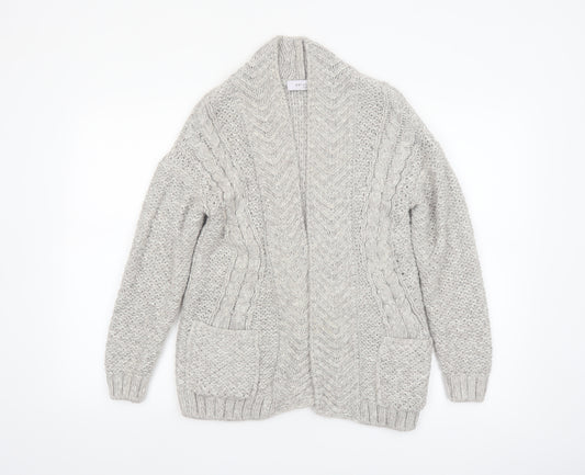 Marks and Spencer Women’s Grey Chunky Knit Open Front Cardigan Size 8