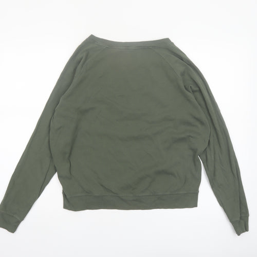Hush Women’s Green Long Sleeve Cotton Jersey Top Size S