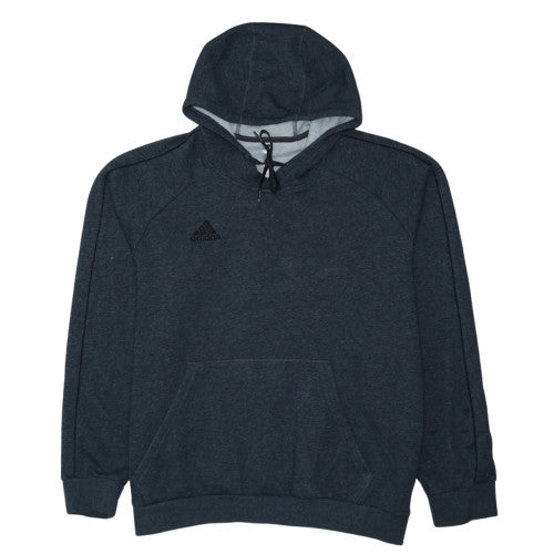 adidas Men's Grey XL Pullover Fleece Hoodie with Logo Drawstring