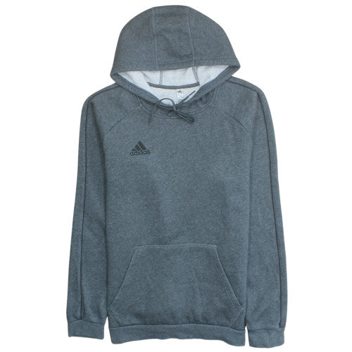 Adidas Men's Grey Pullover Hoodie Medium Regular Fit Fleece