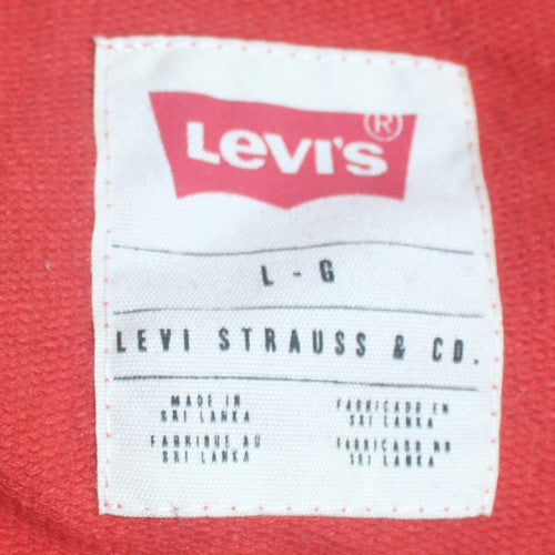 Levi's Men's Red Graphic Print Crew Neck Pullover Sweatshirt L