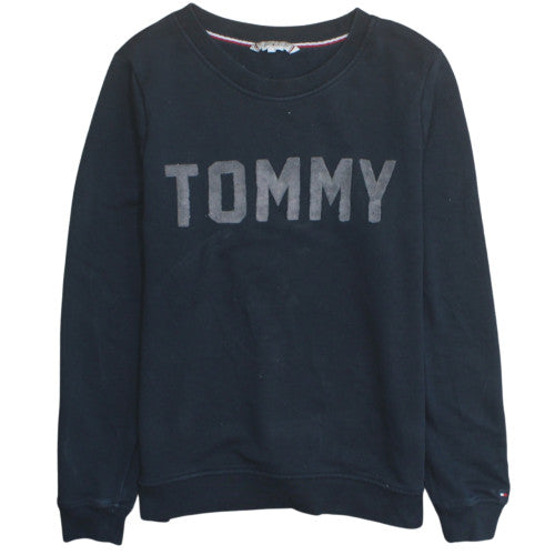 Tommy Hilfiger Womens Navy Sweatshirt Crew Neck Cotton Blend M