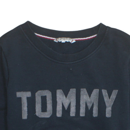 Tommy Hilfiger Womens Navy Sweatshirt Crew Neck Cotton Blend M