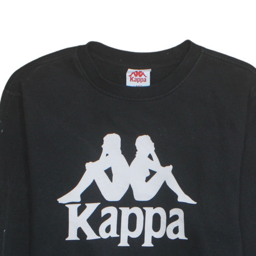 Kappa Men's Black Large Logo Pullover Sweatshirt