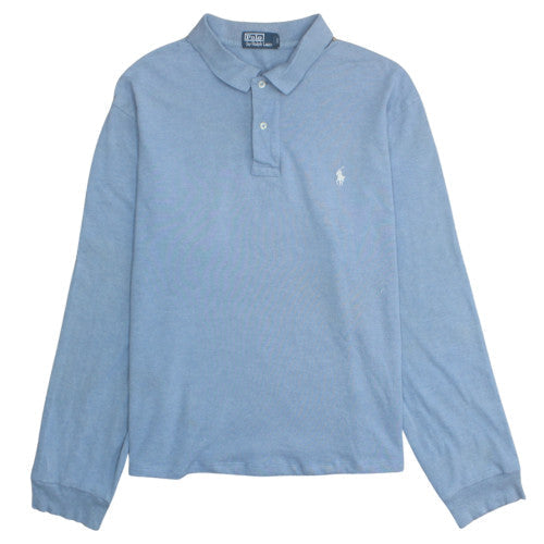 Ralph Lauren Men's Blue Long Sleeve Cotton Polo Shirt XL