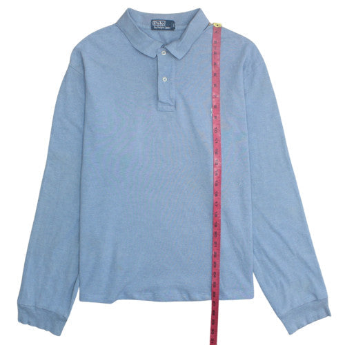 Ralph Lauren Men's Blue Long Sleeve Cotton Polo Shirt XL