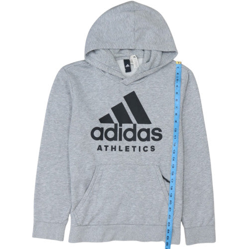 Adidas Men's Grey Pullover Hoodie Sweatshirt M Logo Sportswear