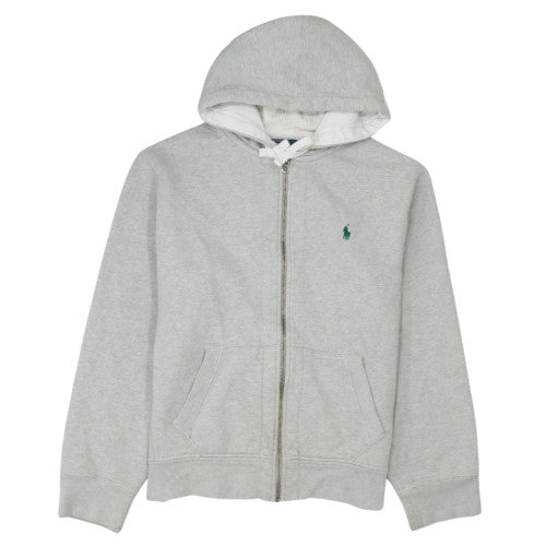 Ralph Lauren Men's Grey Full Zip Hoodie L Logo Classic Style