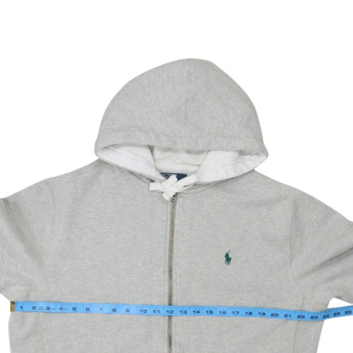 Ralph Lauren Men's Grey Full Zip Hoodie L Logo Classic Style