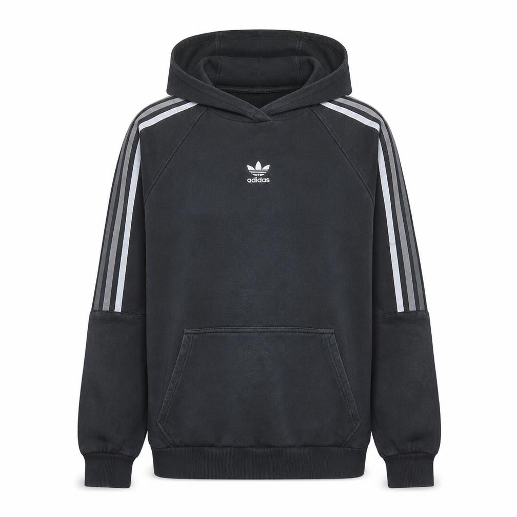 Front view of Adidas Women's Black Full Zip Hoodie, size M, Cotton Blend