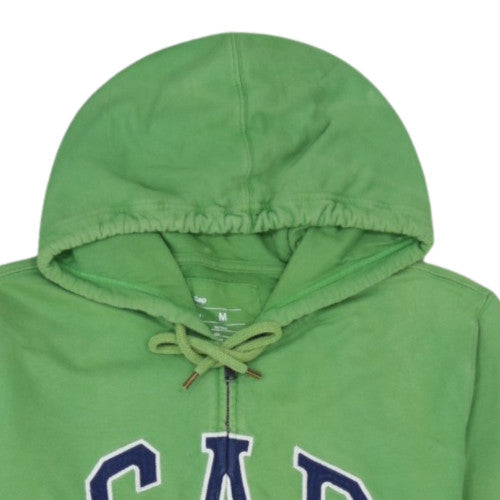 GAP Women Green Full Zip Hoodie Medium 100% Cotton Casual