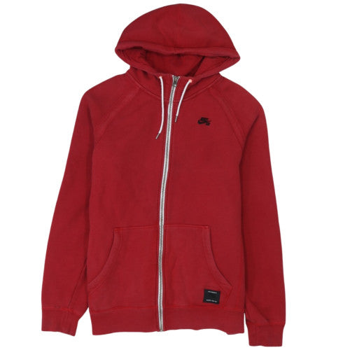 Nike SB Mens Red Full Zip Hoodie M Regular Cotton Fleece Sweatshirt