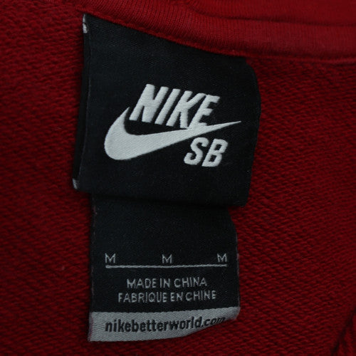 Nike SB Mens Red Full Zip Hoodie M Regular Cotton Fleece Sweatshirt