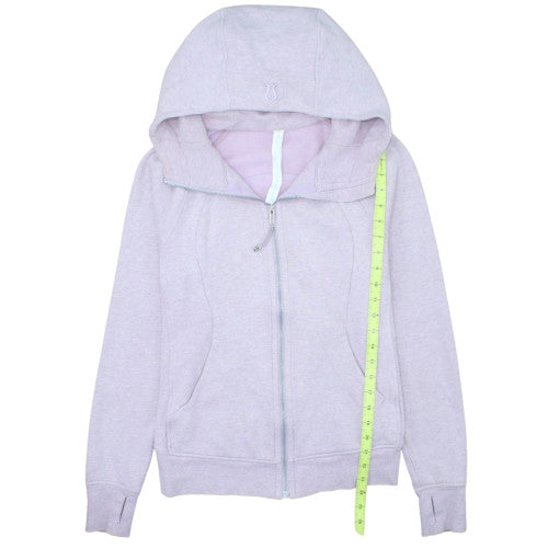 Lululemon Women Lilac Full Zip Hoodie Size 8 Cotton Blend