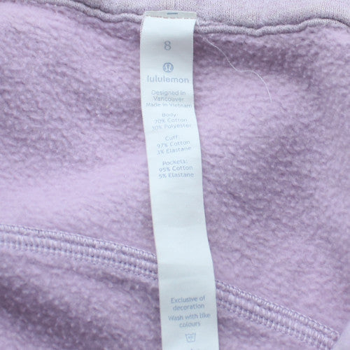 Lululemon Women Lilac Full Zip Hoodie Size 8 Cotton Blend