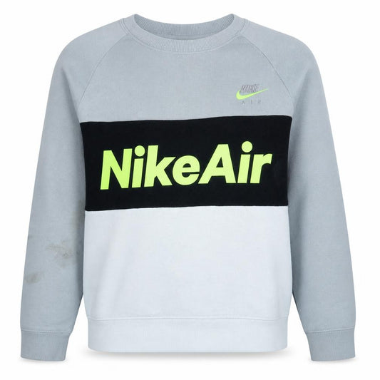 Front view of Nike women’s grey colourblock pullover sweatshirt, size M