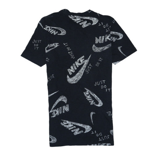 Nike Men's Black XS Graphic Print Crew Neck Cotton T-Shirt