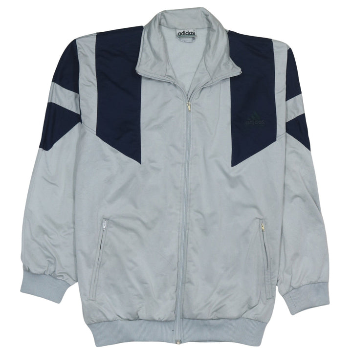 Adidas Men's Grey Track Jacket L Colourblock Retro Sports Zip Top