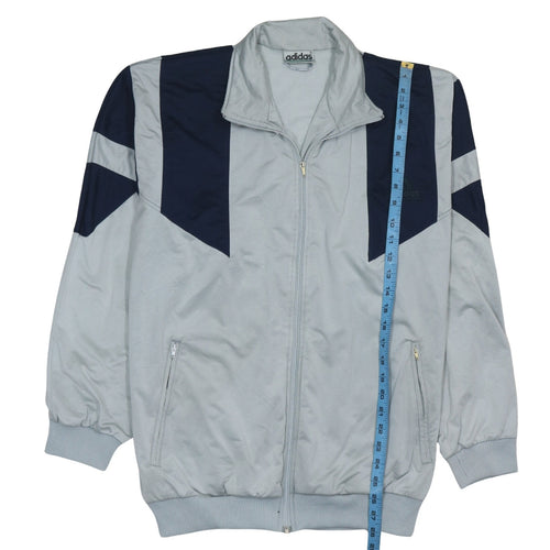 Adidas Men's Grey Track Jacket L Colourblock Retro Sports Zip Top
