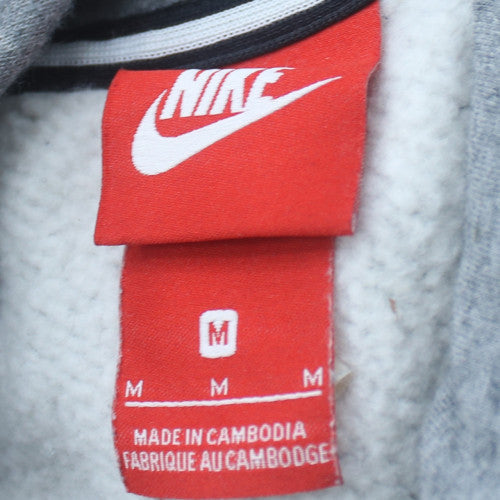 Nike Women Grey Hoodie Medium Funnel Neck Pullover Cotton Blend