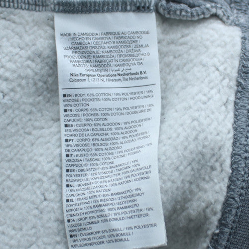 Nike Women Grey Hoodie Medium Funnel Neck Pullover Cotton Blend