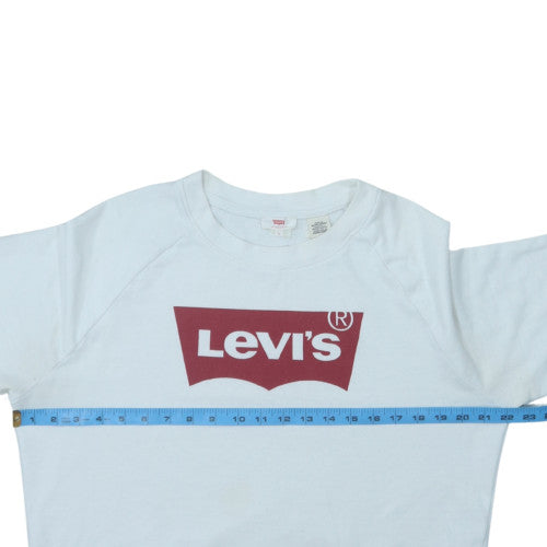 Levi's Women's White Logo Pullover Sweatshirt Size L