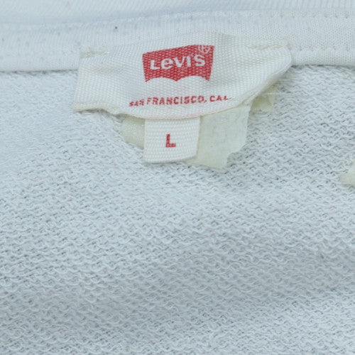Levi's Women's White Logo Pullover Sweatshirt Size L