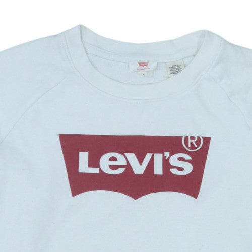 Levi's Women's White Logo Pullover Sweatshirt Size L