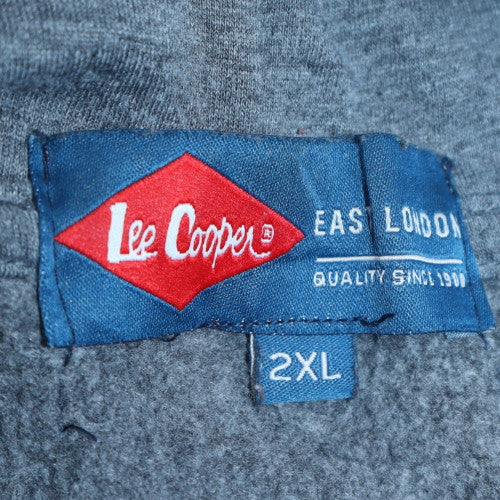Lee Cooper Men's Grey 2XL Pullover Hoodie with Logo