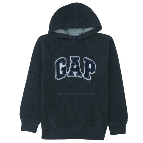 GAP Boys Black Hooded Pullover Sweatshirt 12-13 Years Fleece Logo