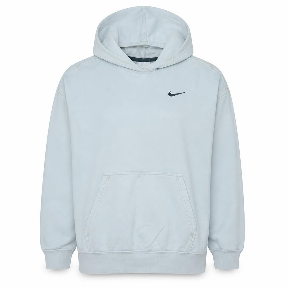 Nike Women White Pullover Hoodie M Cotton Blend Logo Sportswear
