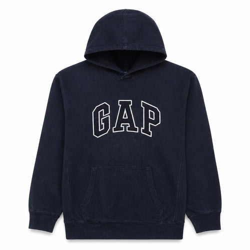 Gap Men’s Navy Blue Pullover Hoodie Small Logo Fleece Sweatshirt