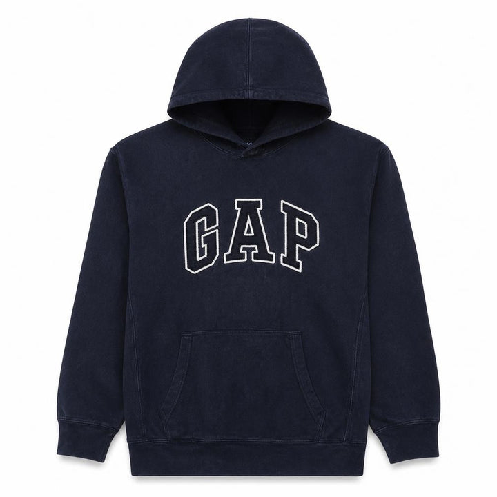 Gap Men’s Navy Blue Pullover Hoodie Small Logo Fleece Sweatshirt