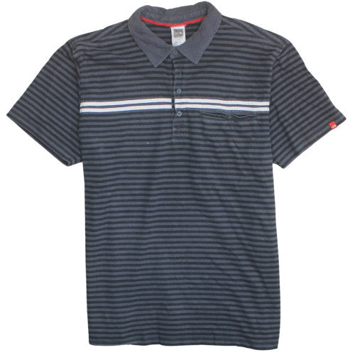 The North Face Men's Blue Striped Cotton Polo Shirt XL