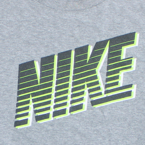 Nike Men's Grey Graphic Logo Crew Neck T-Shirt XL
