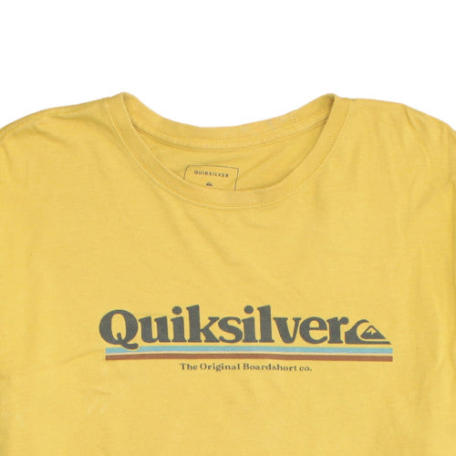 Quiksilver Men's Yellow XL Regular Fit Cotton Graphic T-Shirt