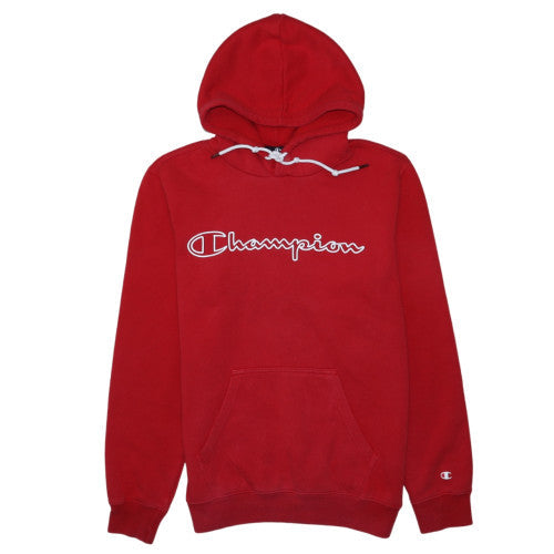 Champion Men's Red Pullover Hoodie Small Fleece Logo Sweatshirt