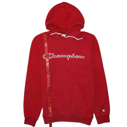Champion Men's Red Pullover Hoodie Small Fleece Logo Sweatshirt