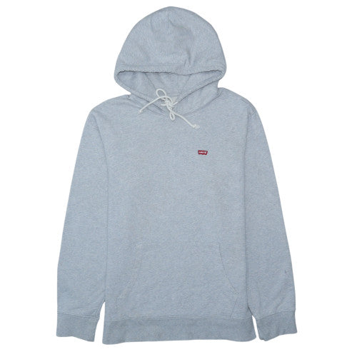 Levi's Men's Grey Pullover Hoodie M Regular Fit Logo Fleece