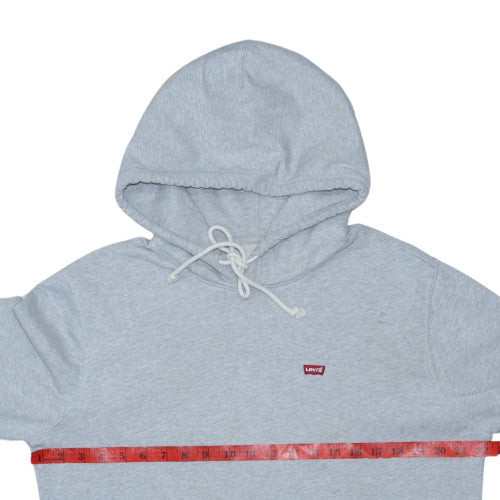 Levi's Men's Grey Pullover Hoodie M Regular Fit Logo Fleece