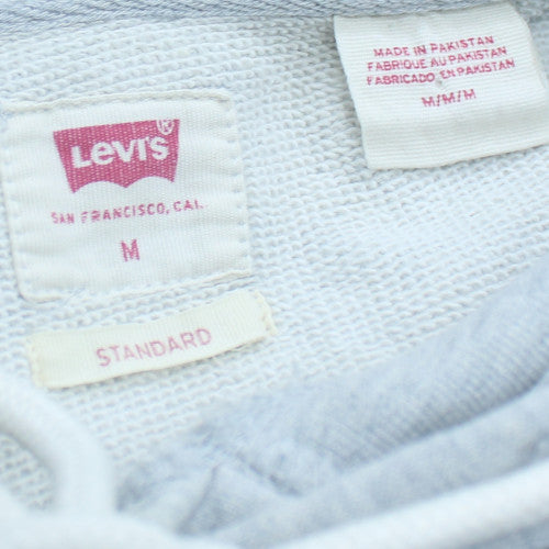 Levi's Men's Grey Pullover Hoodie M Regular Fit Logo Fleece