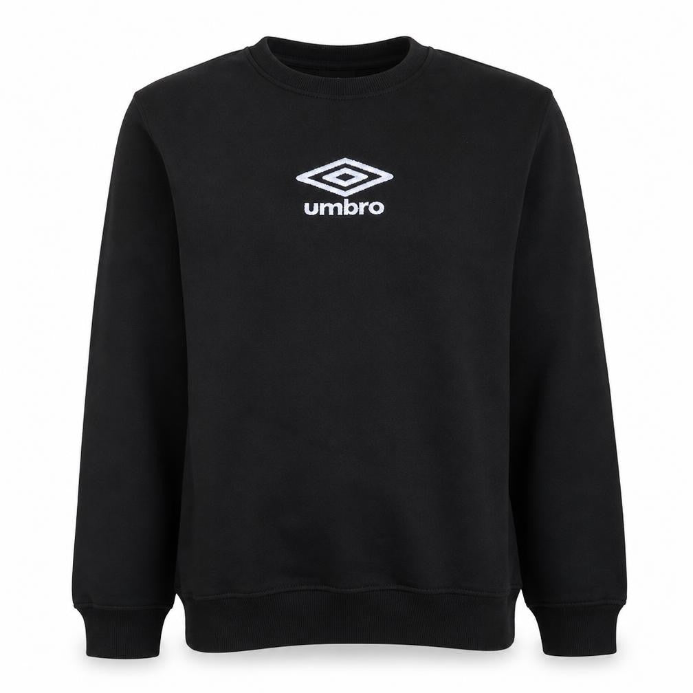 Front view of Umbro Men's Black Crew Neck Pullover Sweatshirt, size L
