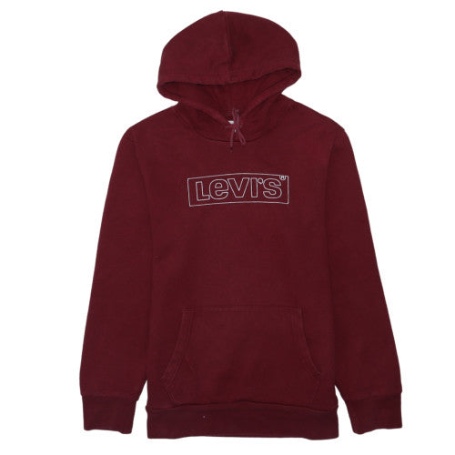 Levi's Men's Red Pullover Hoodie L Logo Graphic Fleece Sweatshirt