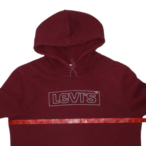 Levi's Men's Red Pullover Hoodie L Logo Graphic Fleece Sweatshirt